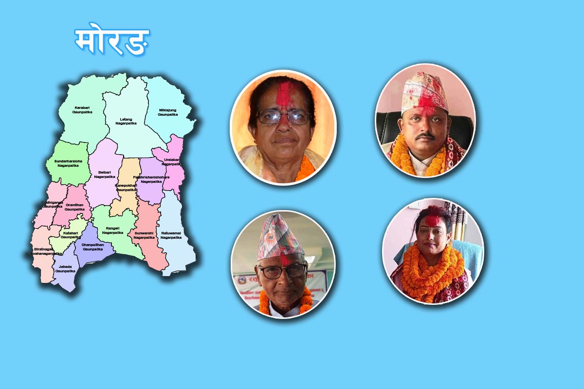मोरङका स्थानीय तहका प्रमुखहरुको उमेर ३७ देखि ७४ वर्ष
