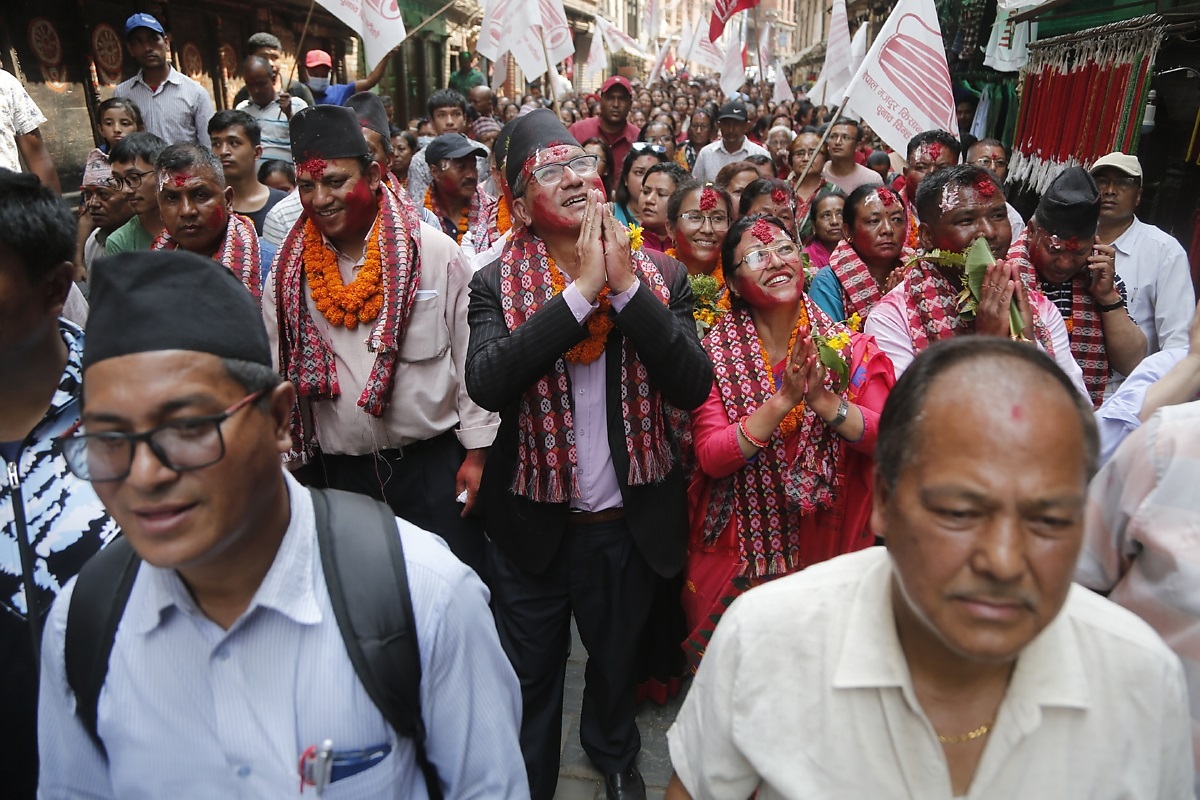 भक्तपुरमा भारी मतले 'क्लिनस्वीप' गरेपछि नेमकिपाको विजय उत्सव [तस्बिरहरू]